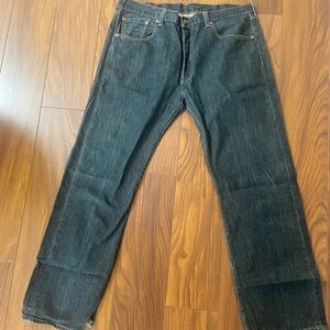 Levi's Men's 501 Dark Wash Blue Straight Jeans